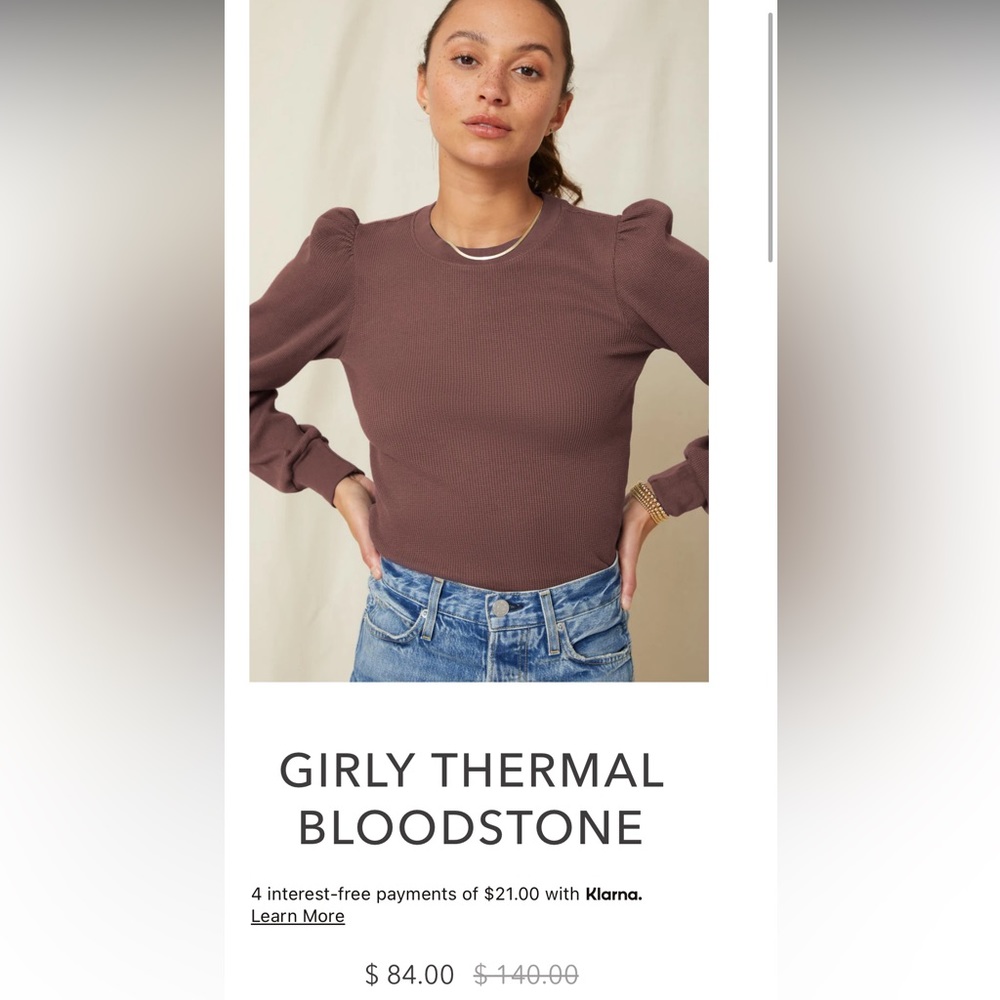 AMO: GIRLY THERMAL
BLOODSTONE . Long sleeve top . Dark Mauve